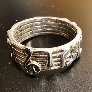 Sterling 925 Clef Bar ring